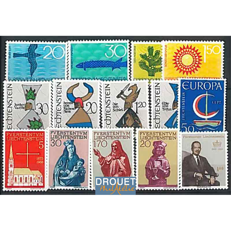 1966 Liechtenstein Année Complète Neufs