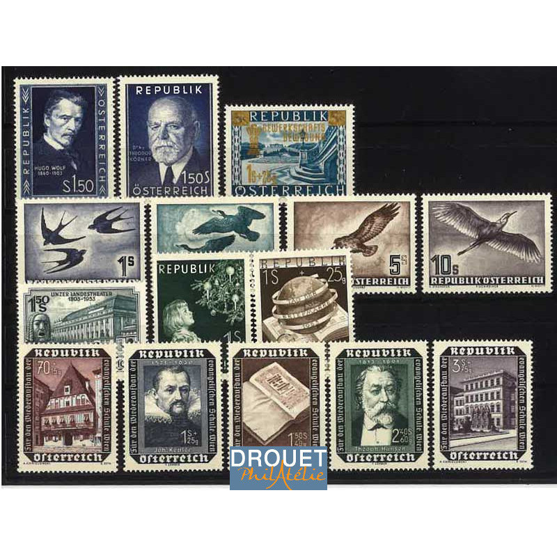 1953 Autriche Année Complète Timbres Neufs