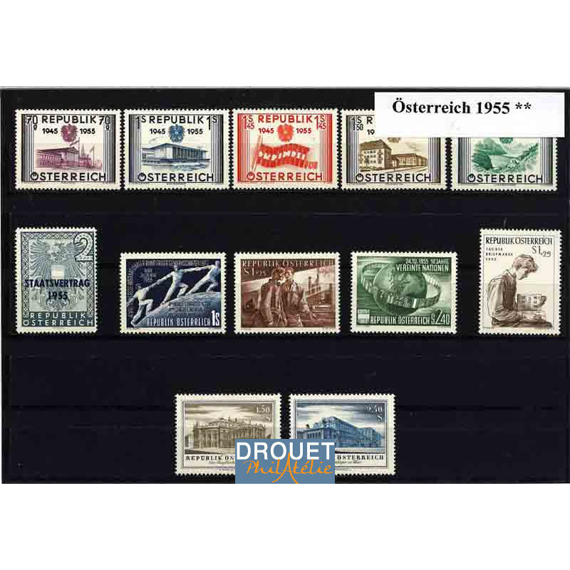 1955 Autriche Année Complète Timbres Neufs