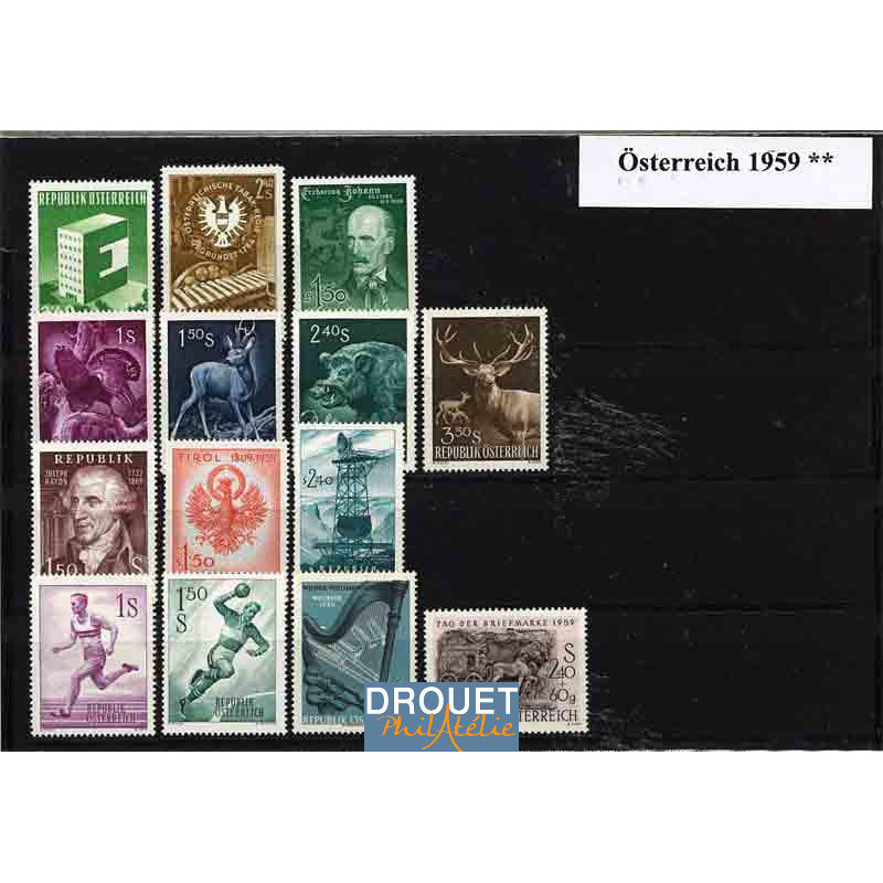 1959 Autriche Année Complète Timbres Neufs