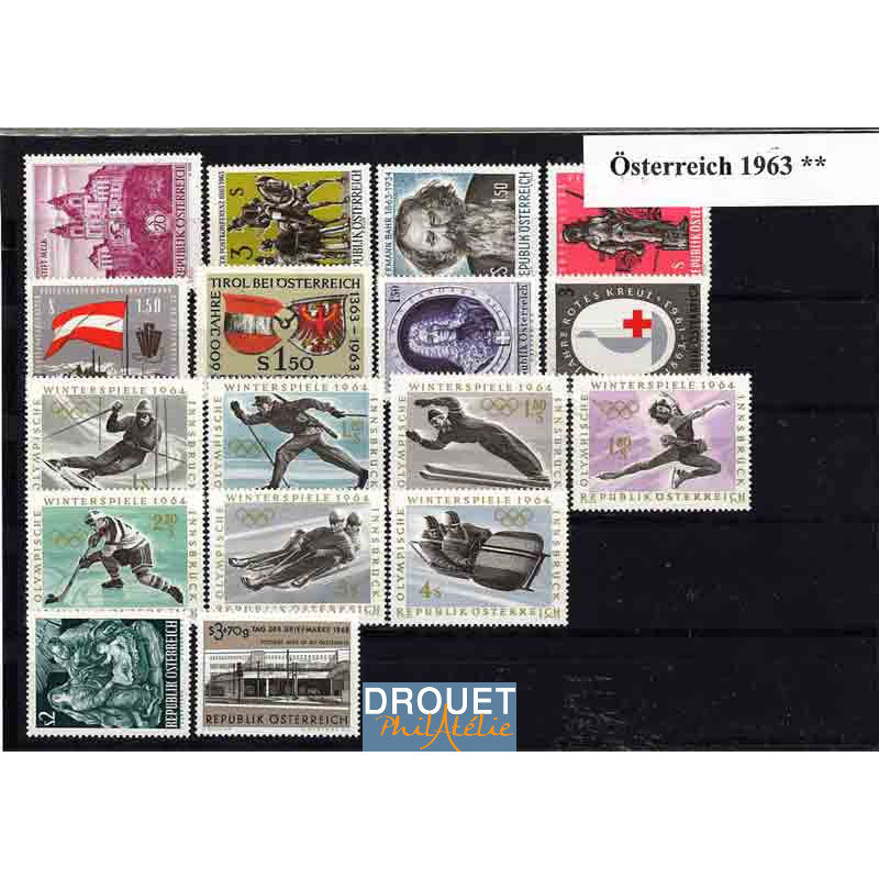 1963 Autriche Année Complète Timbres Neufs