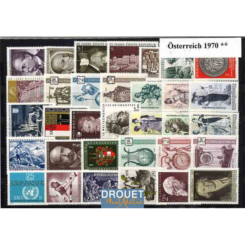 1970 Autriche Année Complète Timbres Neufs