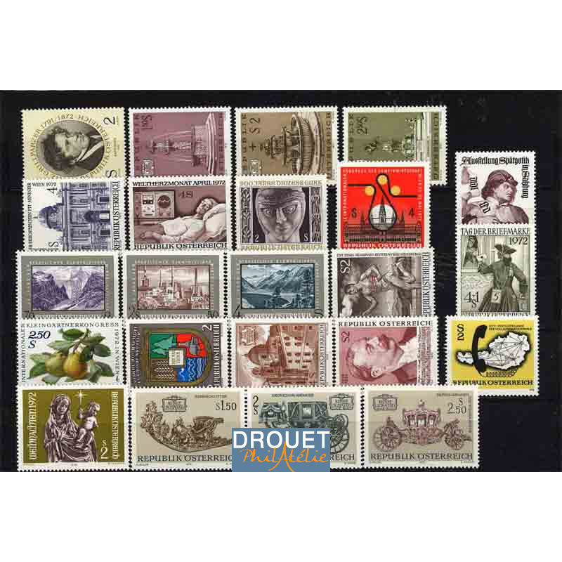 1972 Autriche Année Complète Timbres Neufs