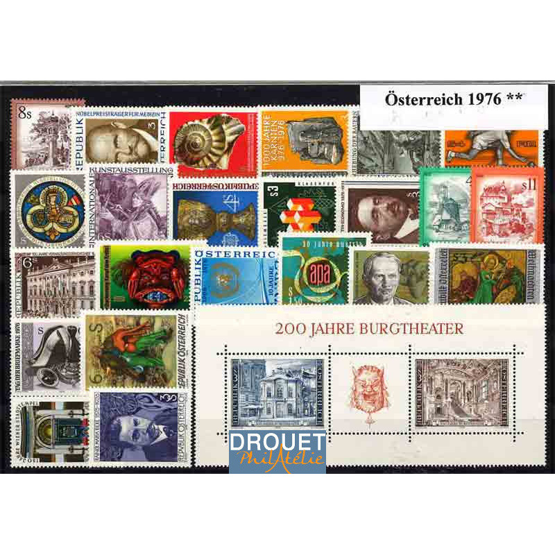 1976 Autriche Année Complète Timbres Neufs