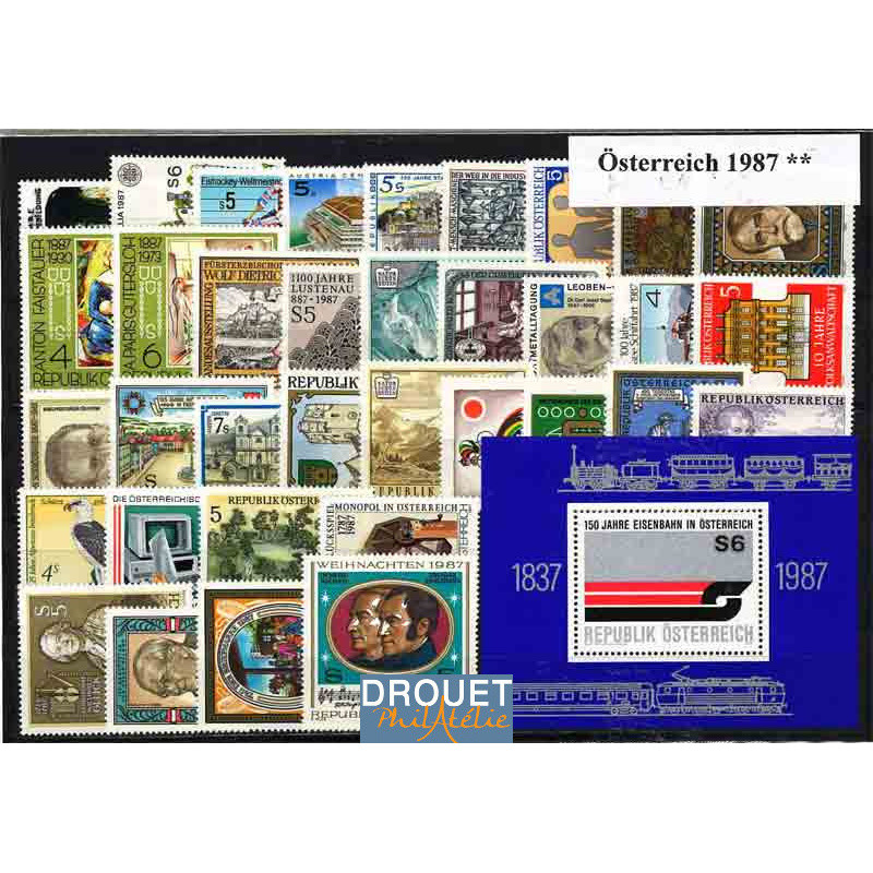 1987 Autriche Année Complète Timbres Neufs