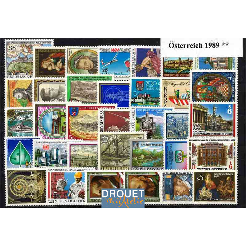 1989 Autriche Année Complète Timbres Neufs