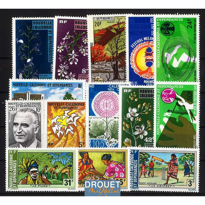 1975 Nlle Calédonie Année Complète Timbres Neufs