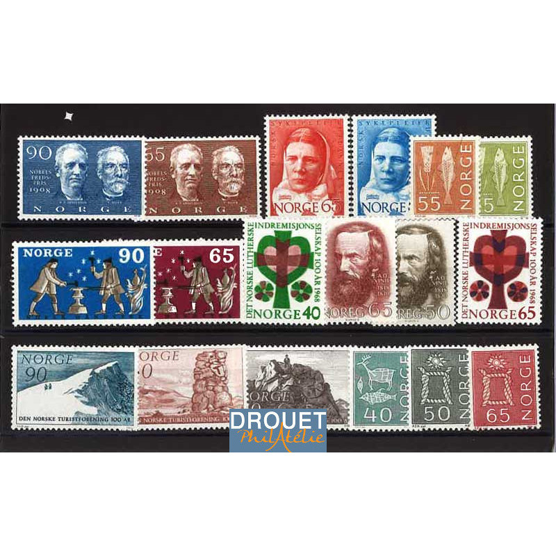 1968 Norvège Année Complète Timbres Neufs