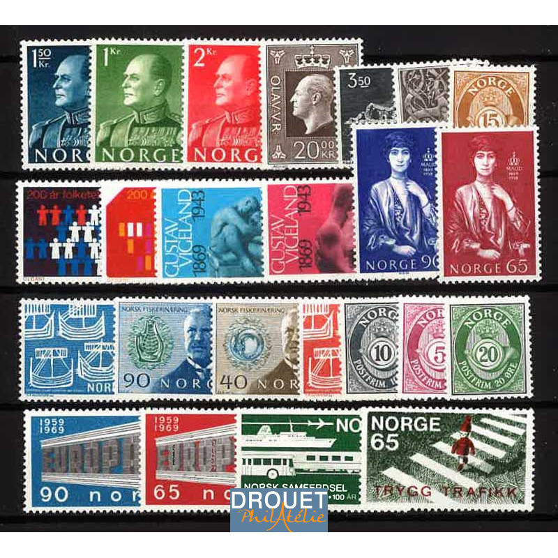 1969 Norvège Année Complète Timbres Neufs