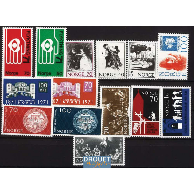 1971 Norvège Année Complète Timbres Neufs