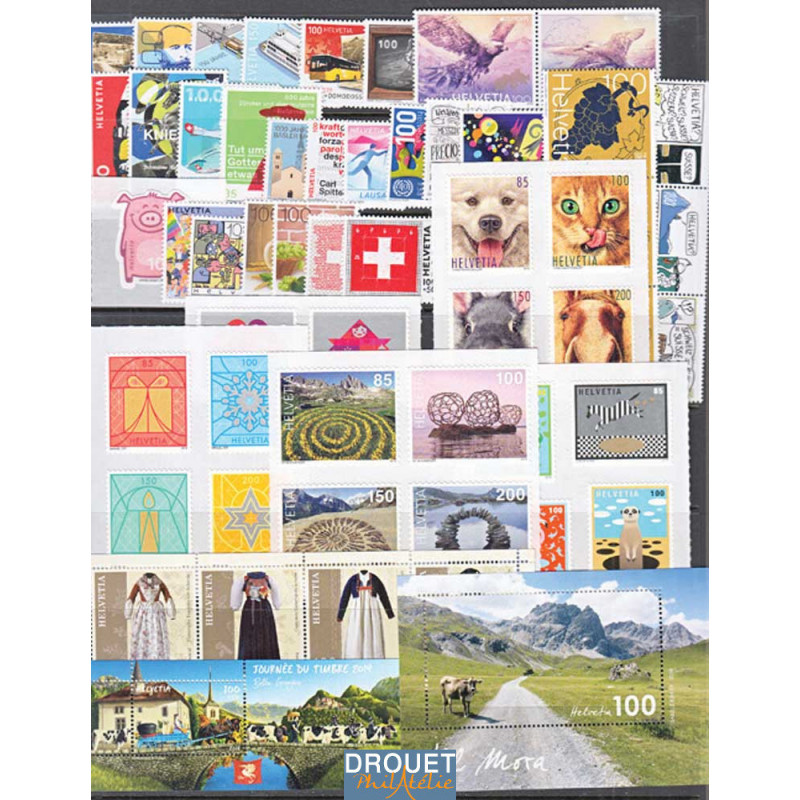 2019 Suisse Année Complète Timbres Neufs