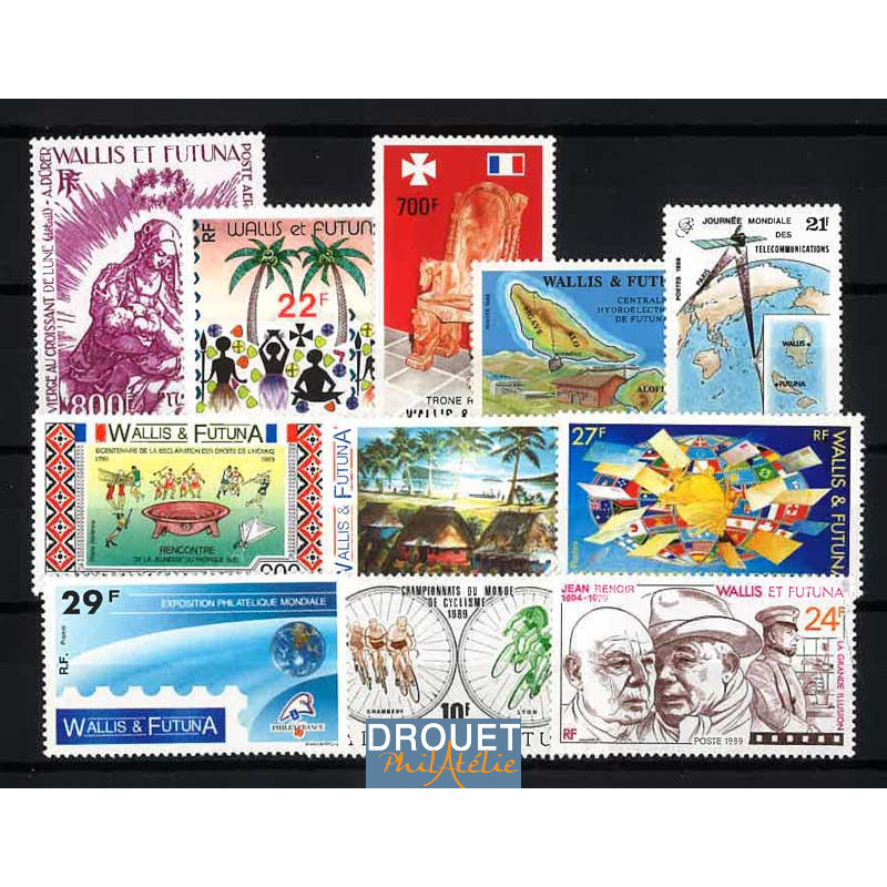 1989 Wallis & Futuna Année Complète Timbres Neufs