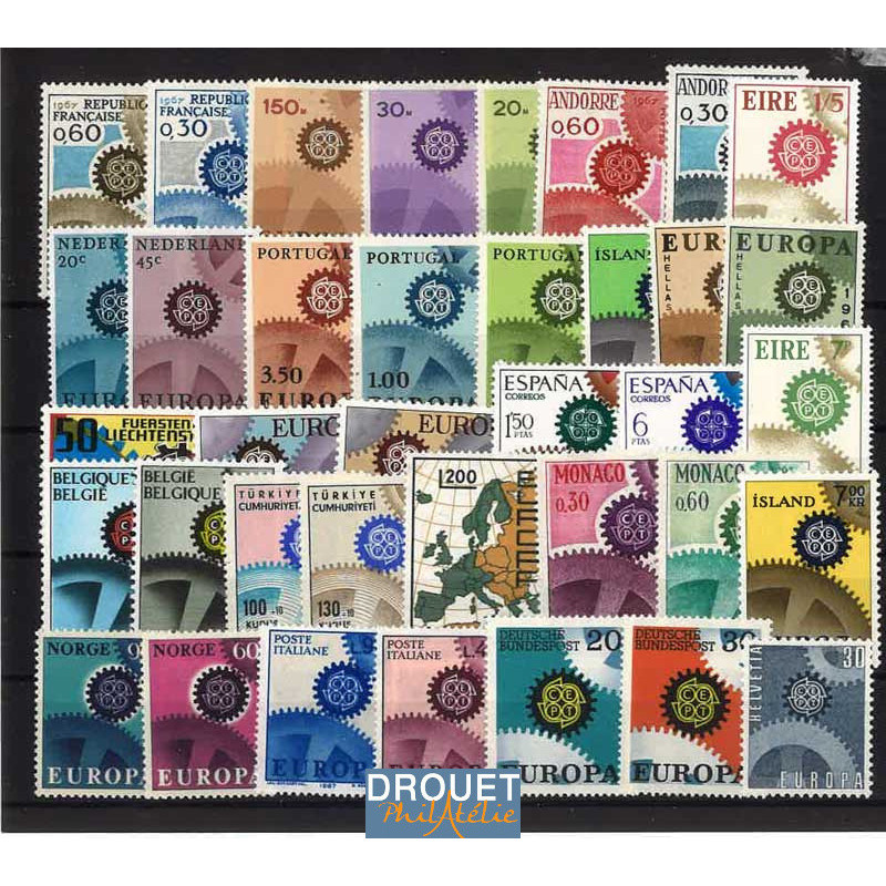 1967 Europa Année Complète Timbres Neufs