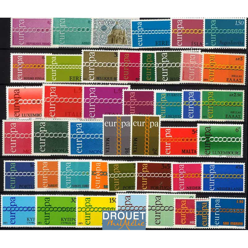 1971 Europa Année Complète Timbres Neufs